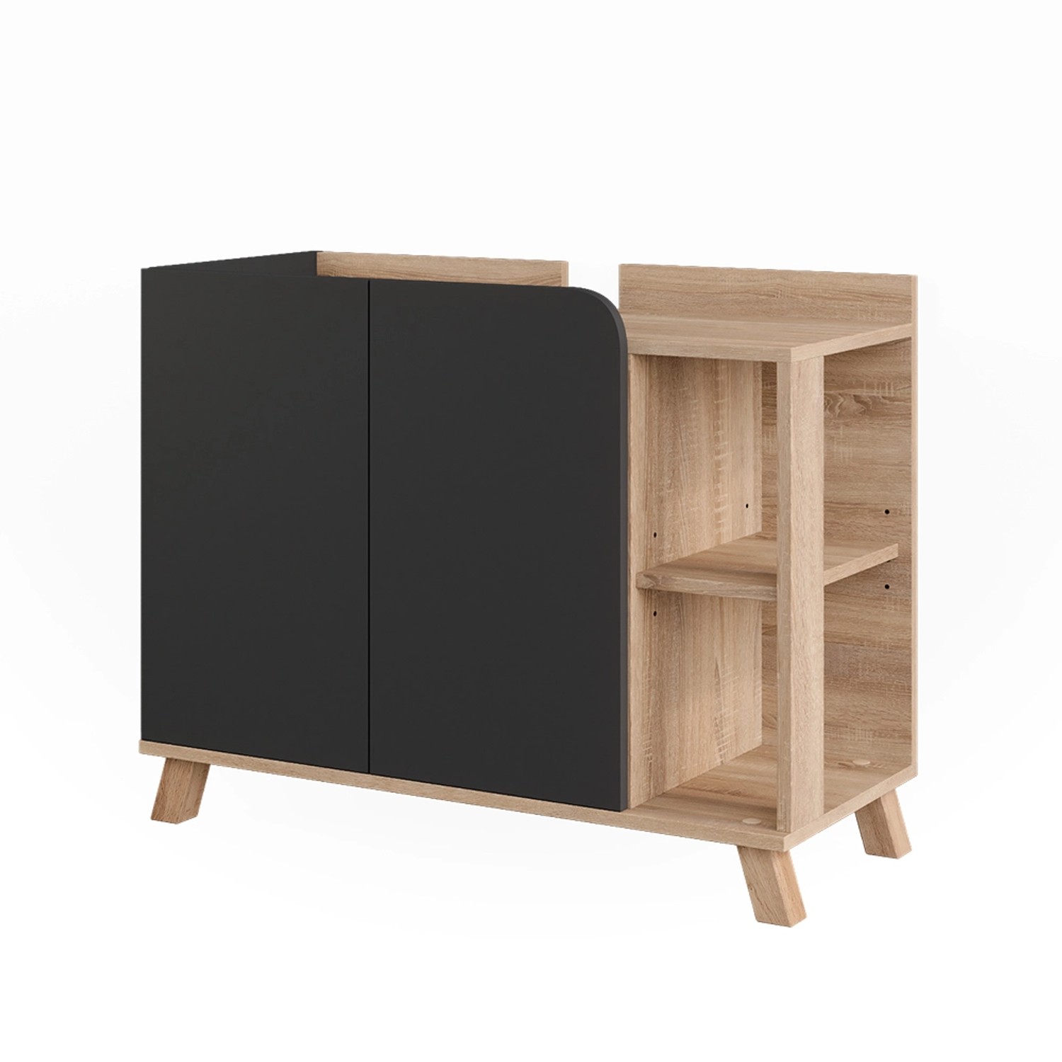 Vicco Waschbeckenunterschrank Karen Sonoma/Anthrazit 80 x 65 cm mit 2 Türen günstig online kaufen