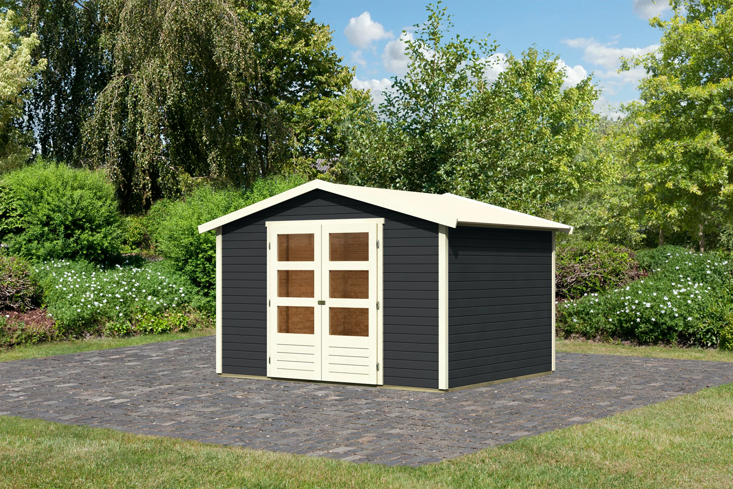 Karibu Gartenhaus ""Carlberg 4"", naturbelassen, anthrazit oder terragrau günstig online kaufen