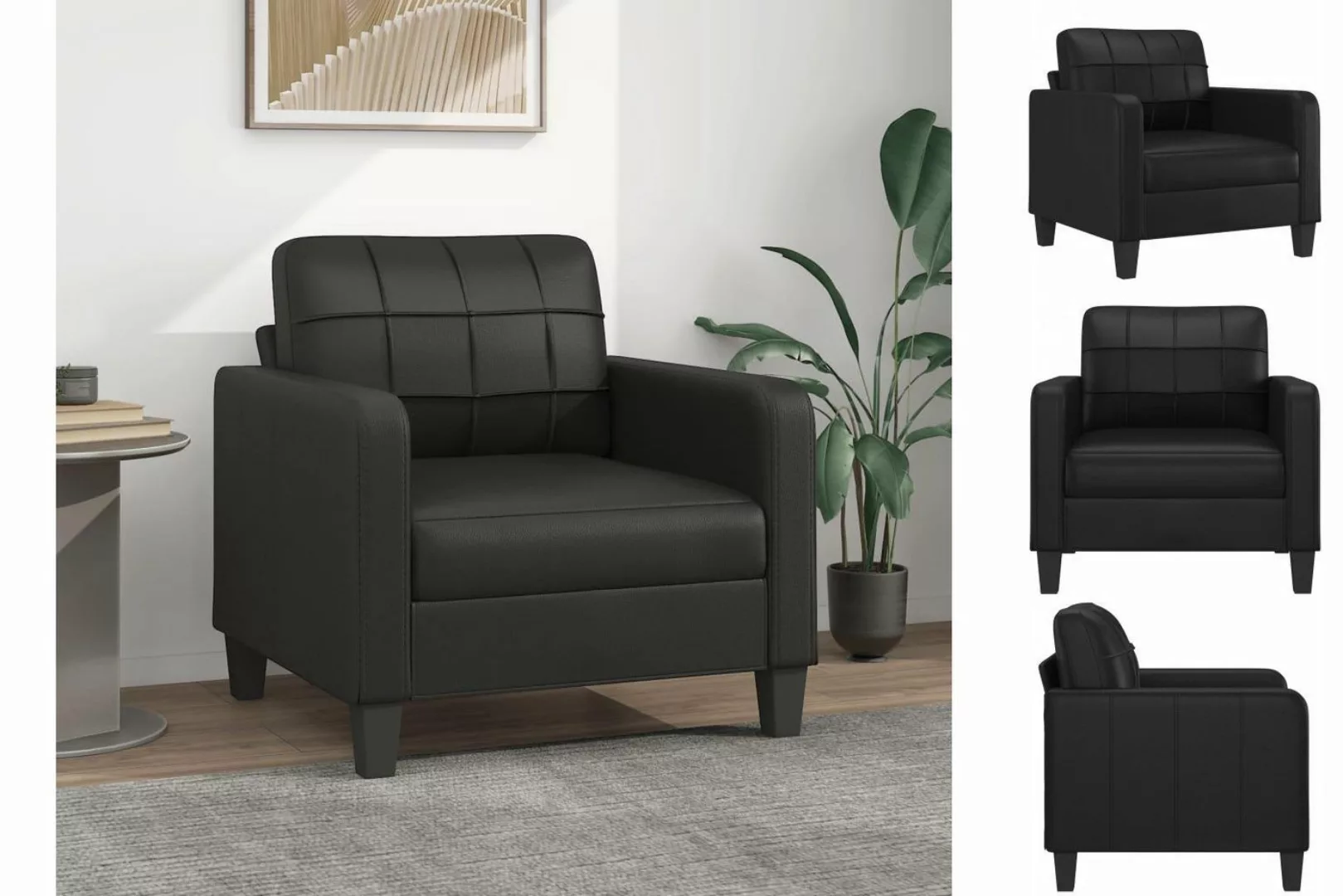 vidaXL Sofa Sessel Schwarz Couch 60 cm Kunstleder günstig online kaufen