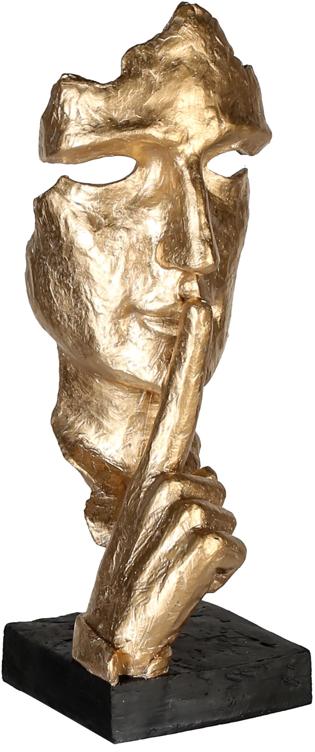 Casablanca by Gilde Dekofigur "Skulptur Silence, gold/schwarz", Dekoobjekt, günstig online kaufen