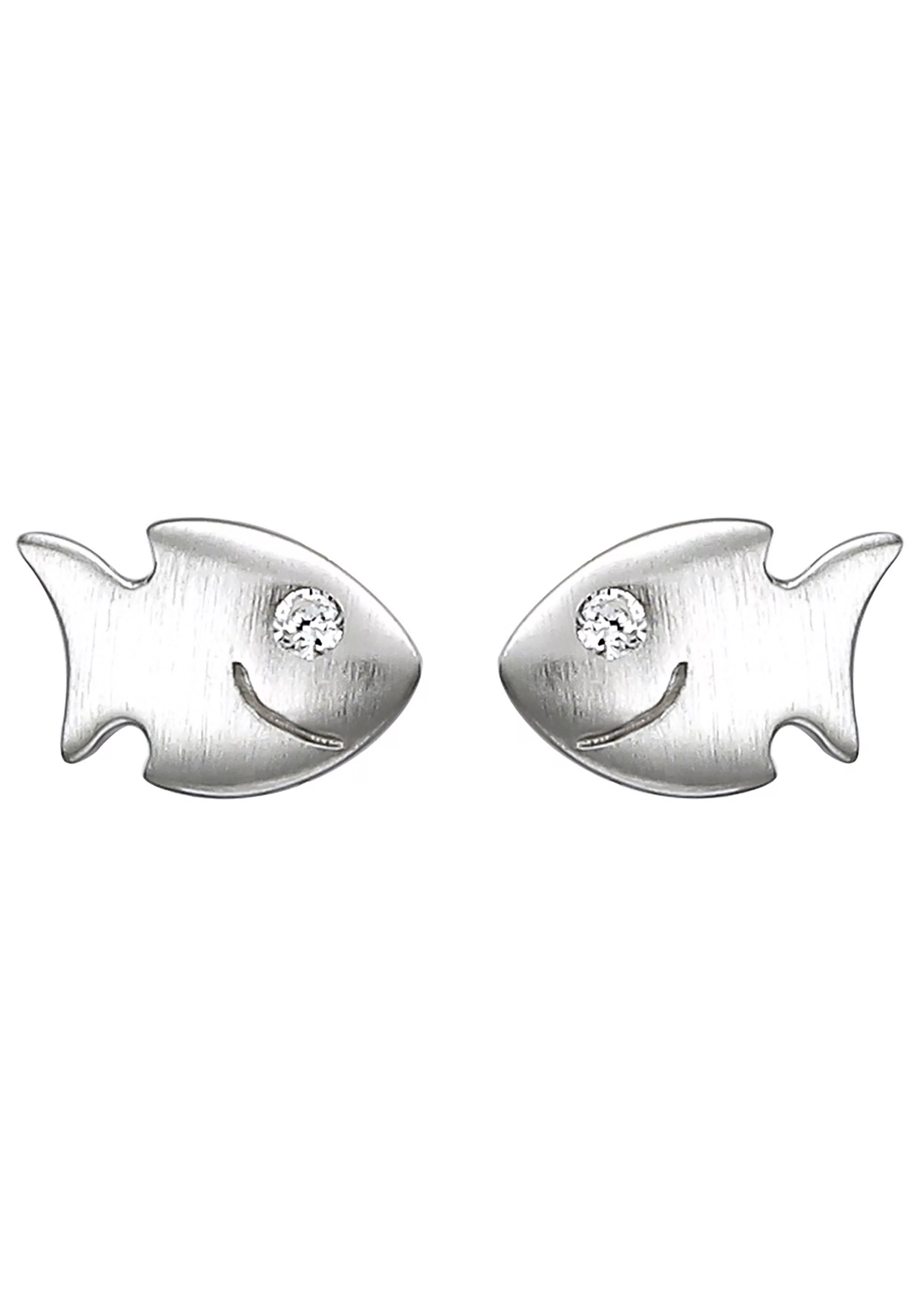 JOBO Paar Ohrstecker "Lächelnde Fische", 925 Silber mit Zirkonia günstig online kaufen