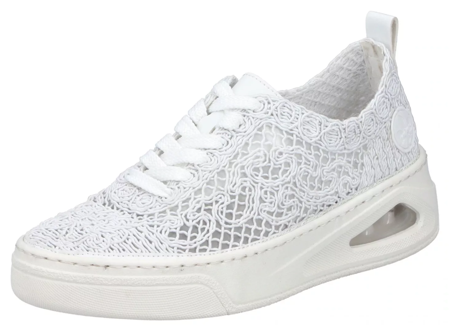 Rieker Plateausneaker, Schnürschuh, Halbschuh in sommerlicher Makramee-Opti günstig online kaufen