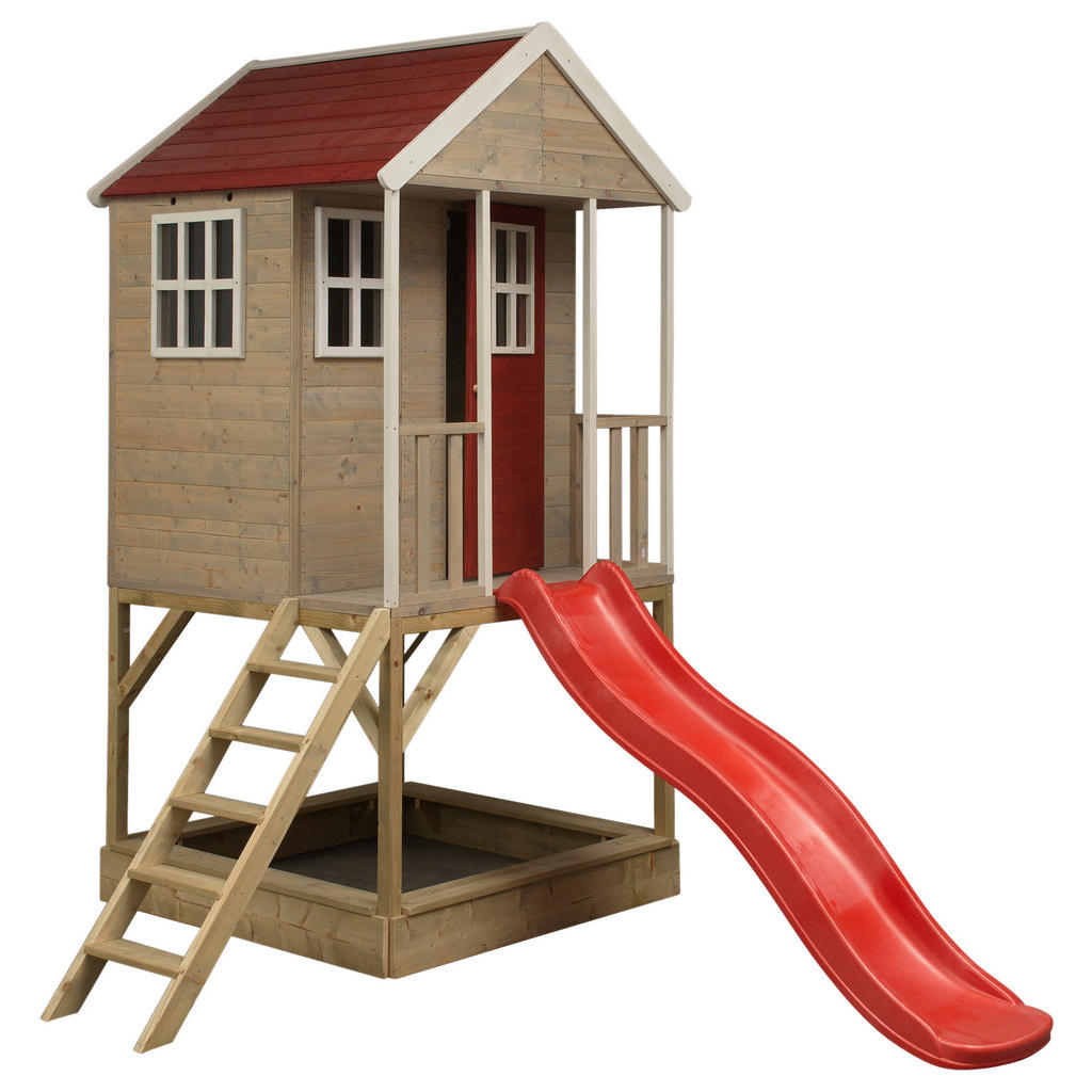 Wendi Toys Kinderspielhaus Frosch Spielturm inkl. Veranda & Rutsche 242 cm günstig online kaufen