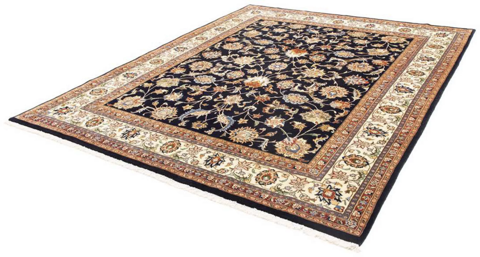 morgenland Wollteppich »Kaschmar Blumenmuster Blu scuro 277 x 218 cm«, rech günstig online kaufen