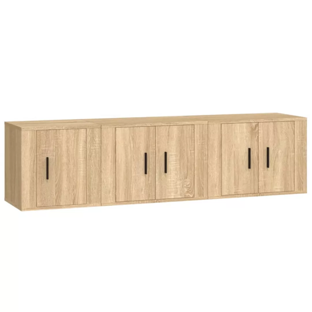 Vidaxl 3-tlg. Tv-schrank-set Sonoma-eiche Holzwerkstoff günstig online kaufen