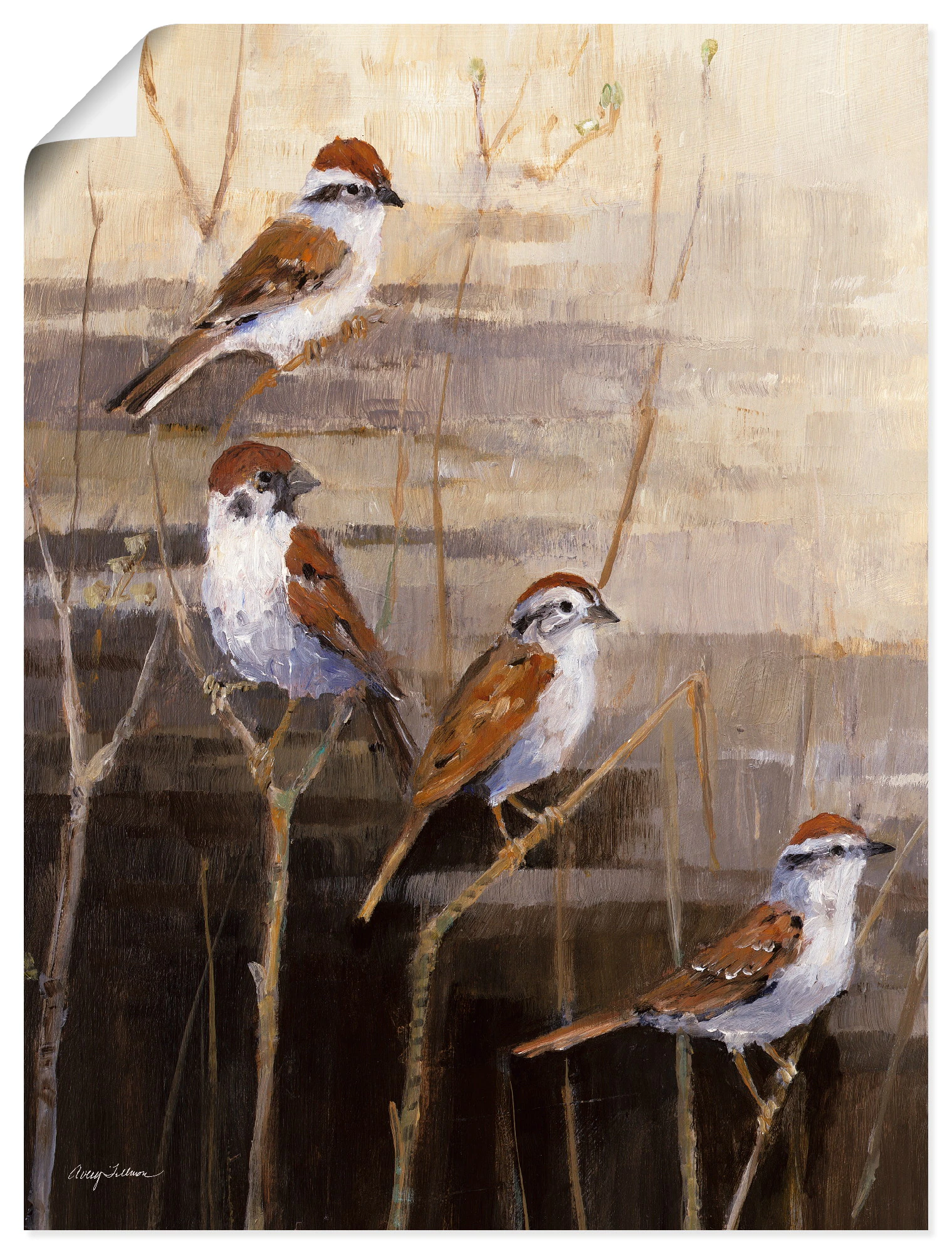 Artland Wandbild "Abend Heiligtum II", Vögel, (1 St.), als Leinwandbild, Po günstig online kaufen
