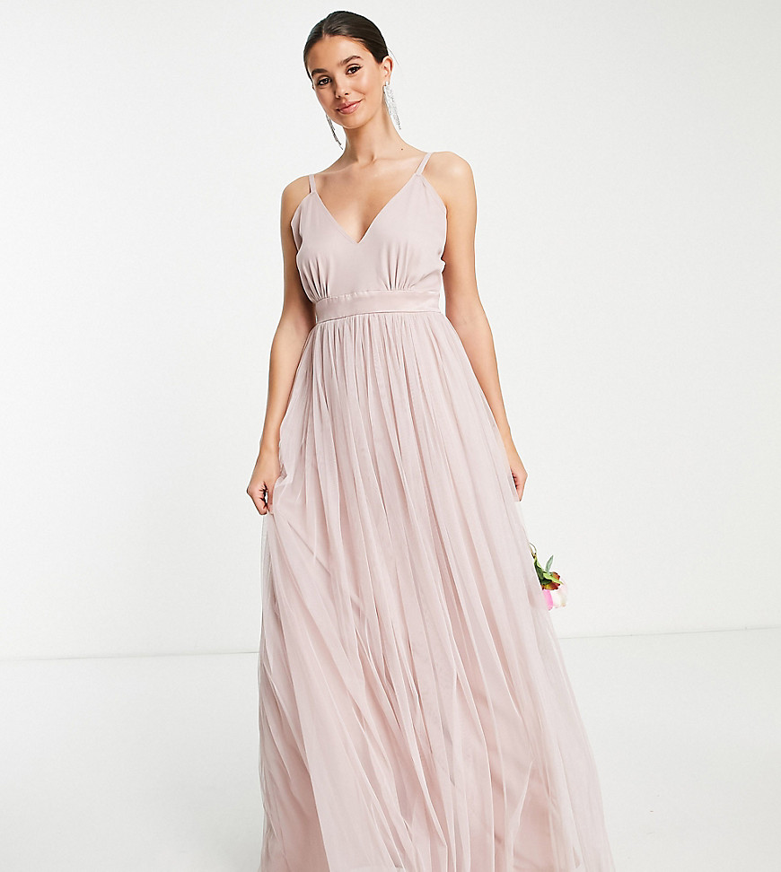 Anaya With Love Tall – Bridesmaid – Maxikleid aus Tüll mit tiefem Ausschnit günstig online kaufen