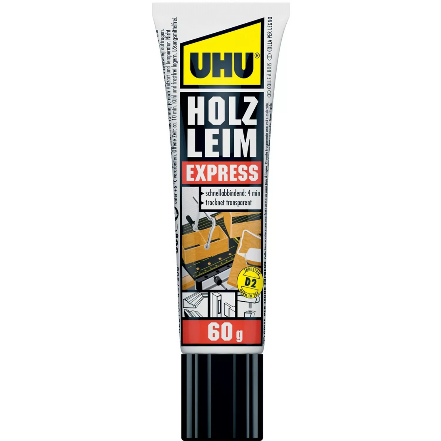 UHU HOLZLEIM EXPRESS D2, ohne Lösungsmittel, Standtube mit 60 g mehrfarbig günstig online kaufen