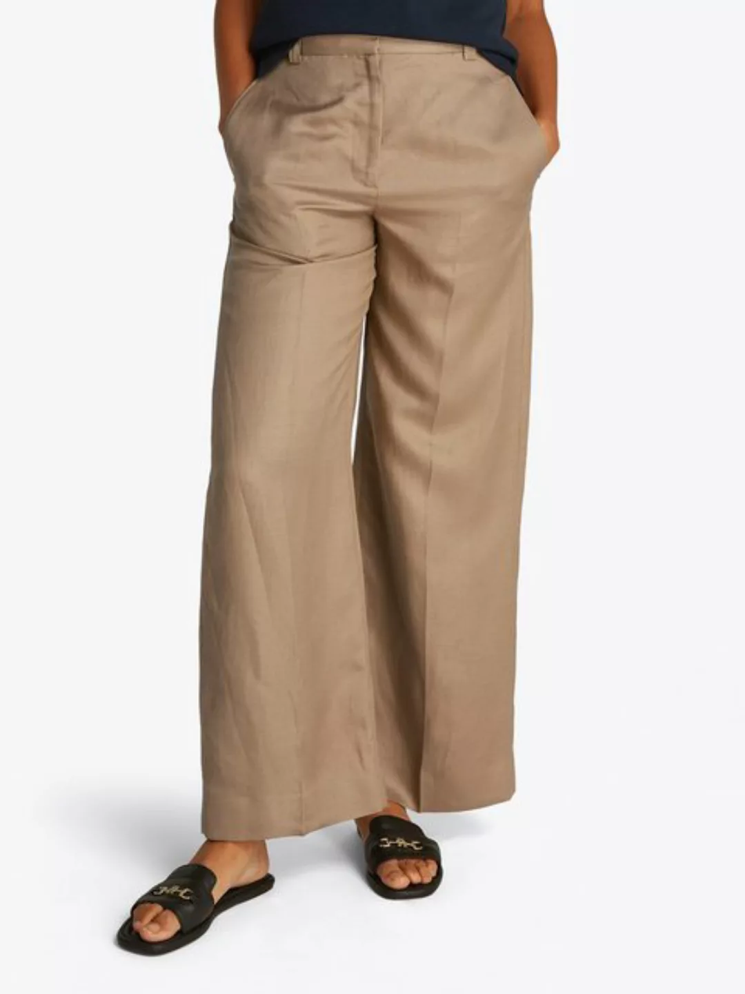 Tommy Hilfiger Leinenhose VISCOSE LINEN WIDE LEG PANTS mit Bügelfalten,kühl günstig online kaufen