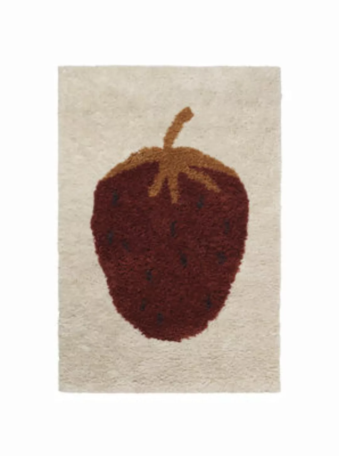 Fruiticana - Fraise Teppich / klein - handgewebt - Ferm Living - Gelb/Rot/B günstig online kaufen