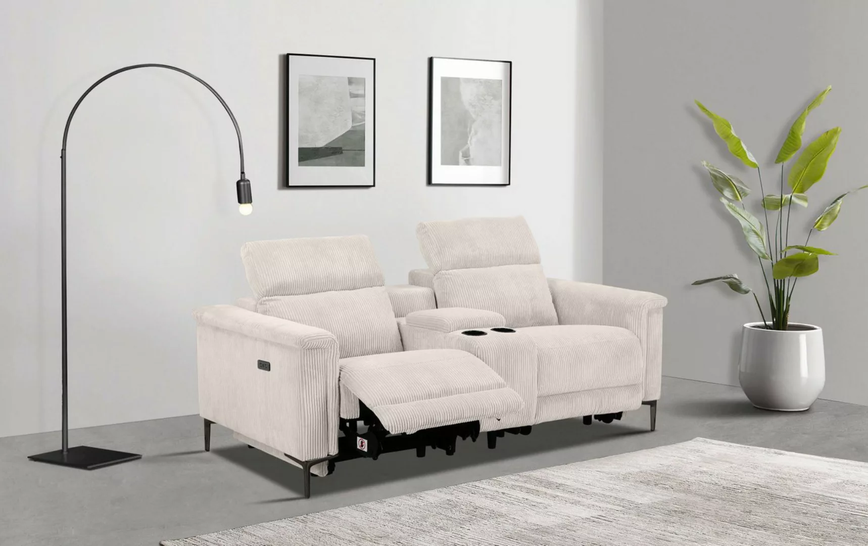 Places of Style 2-Sitzer Lund in Cord, 2er-Kinosofa, TV-Sessel, Multimedia- günstig online kaufen