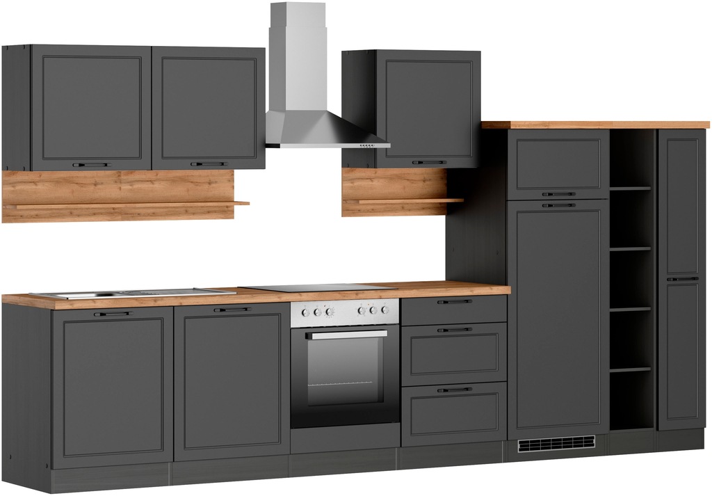 Kochstation Küche "KS-Lana", 360 cm breit, wahlweise mit oder ohne E-Geräte günstig online kaufen
