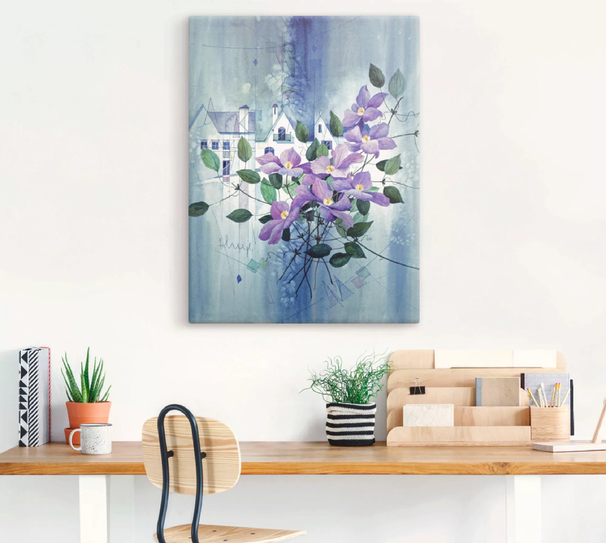 Artland Leinwandbild »Ansicht mit Clematis«, Blumen, (1 St.) günstig online kaufen
