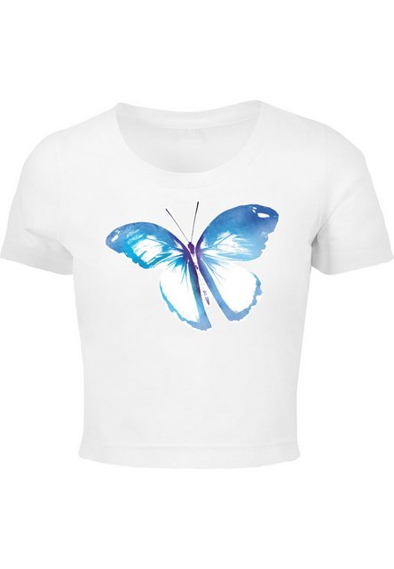 MisterTee T-Shirt MisterTee Damen Ladies Butterfly Cropped Tee (1-tlg) günstig online kaufen