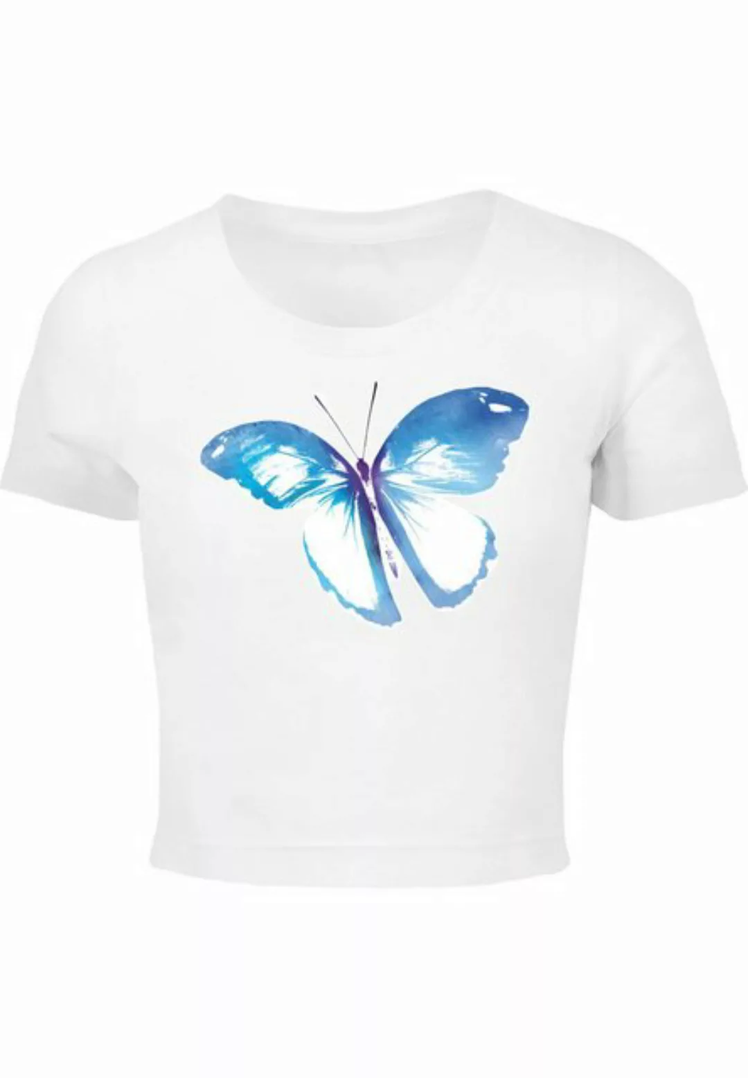 MisterTee T-Shirt MisterTee Damen Ladies Butterfly Cropped Tee (1-tlg) günstig online kaufen