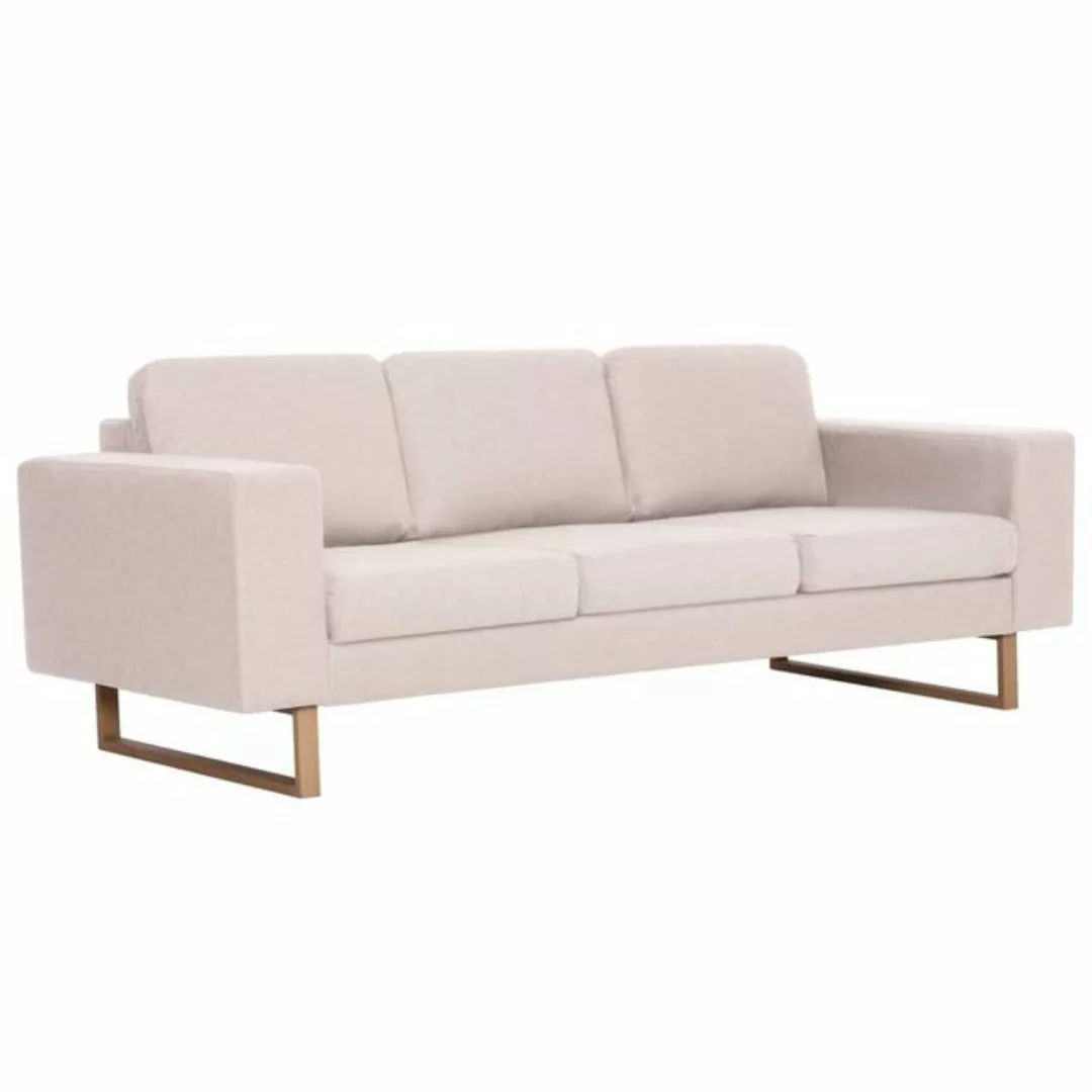 vidaXL Sofa 3-Sitzer-Sofa Stoff Cremeweiß Couch günstig online kaufen