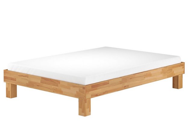 ERST-HOLZ Bett Futonbett Doppelbett Buche massiv 160x200, Buchegeölt günstig online kaufen