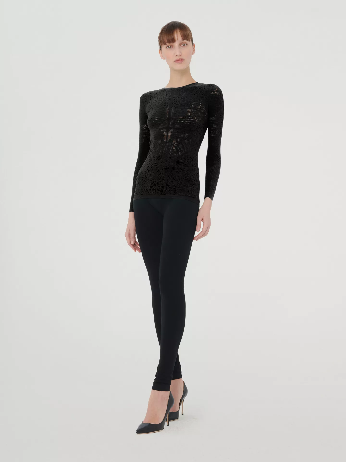 Wolford - Zebra Net Top Long Sleeves, Frau, black, Größe: S günstig online kaufen