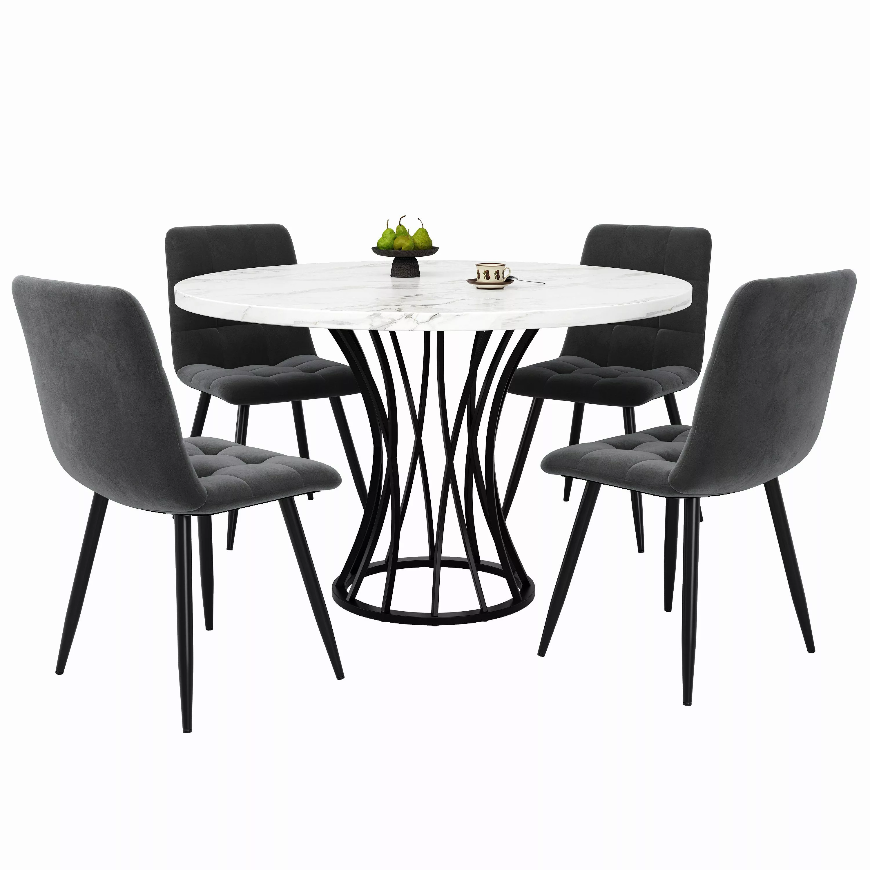 MODFU Essgruppe Esstisch mit 4 Stühlen, günstig online kaufen
