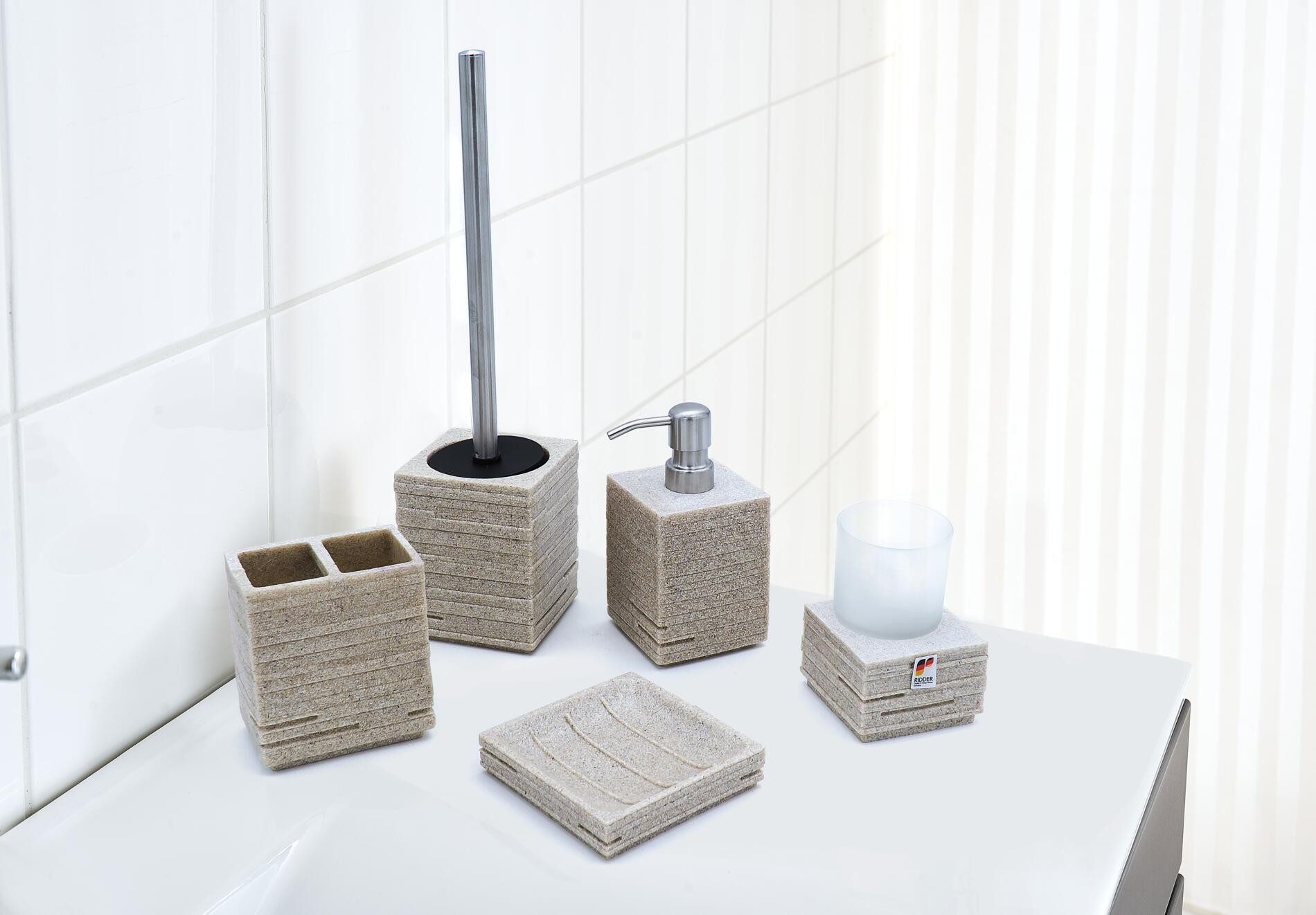 Ridder Badaccessoire-Set Zahnbürstenhalter Brick beige günstig online kaufen