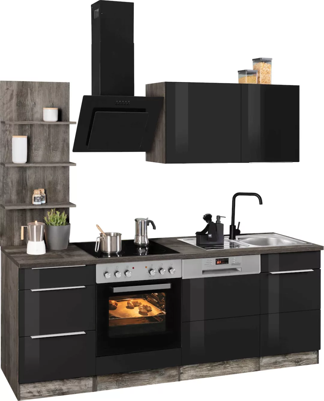KOCHSTATION Küchenzeile "KS-Brindisi", mit E-Geräten, Breite 220 cm günstig online kaufen