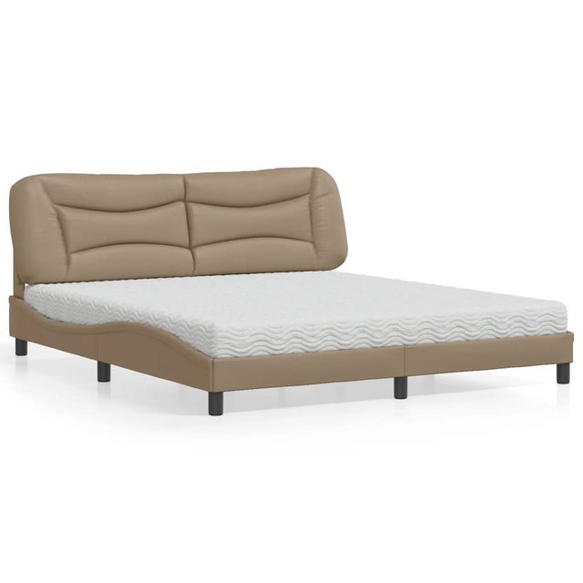 vidaXL Bett Bett mit Matratze Cappuccino-Braun 180x200 cm Kunstleder günstig online kaufen