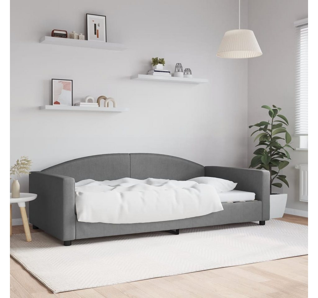 vidaXL Gästebett Tagesbett Dunkelgrau 100x200 cm Stoff Gästebett Gästecouch günstig online kaufen