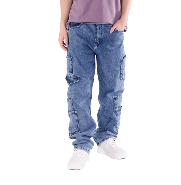 Denim House Loose-fit-Jeans Herren Baggy Cargo HiP HoP Jeans günstig online kaufen