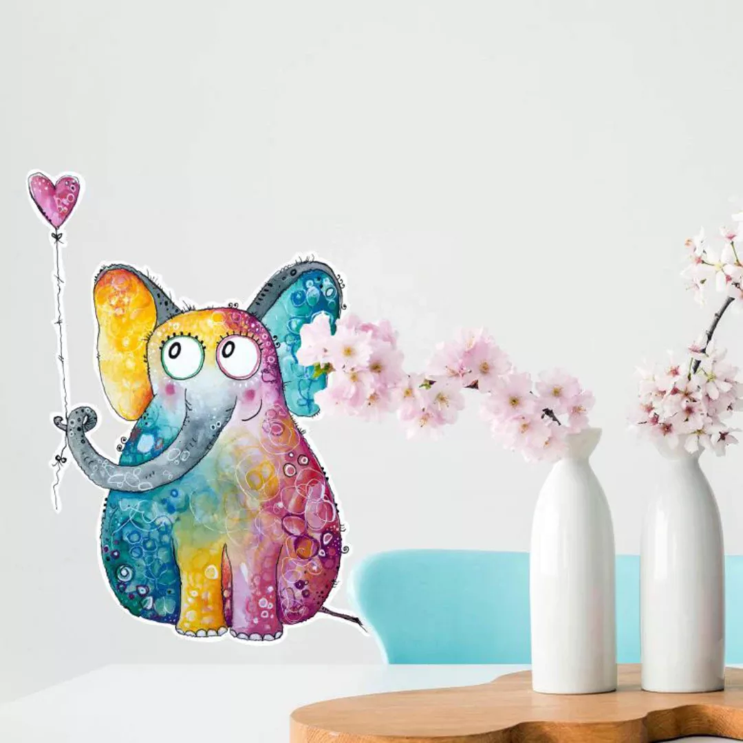 Wall-Art Wandtattoo "Elefant mit Herz Luftballon", (1 St.), selbstklebend, günstig online kaufen