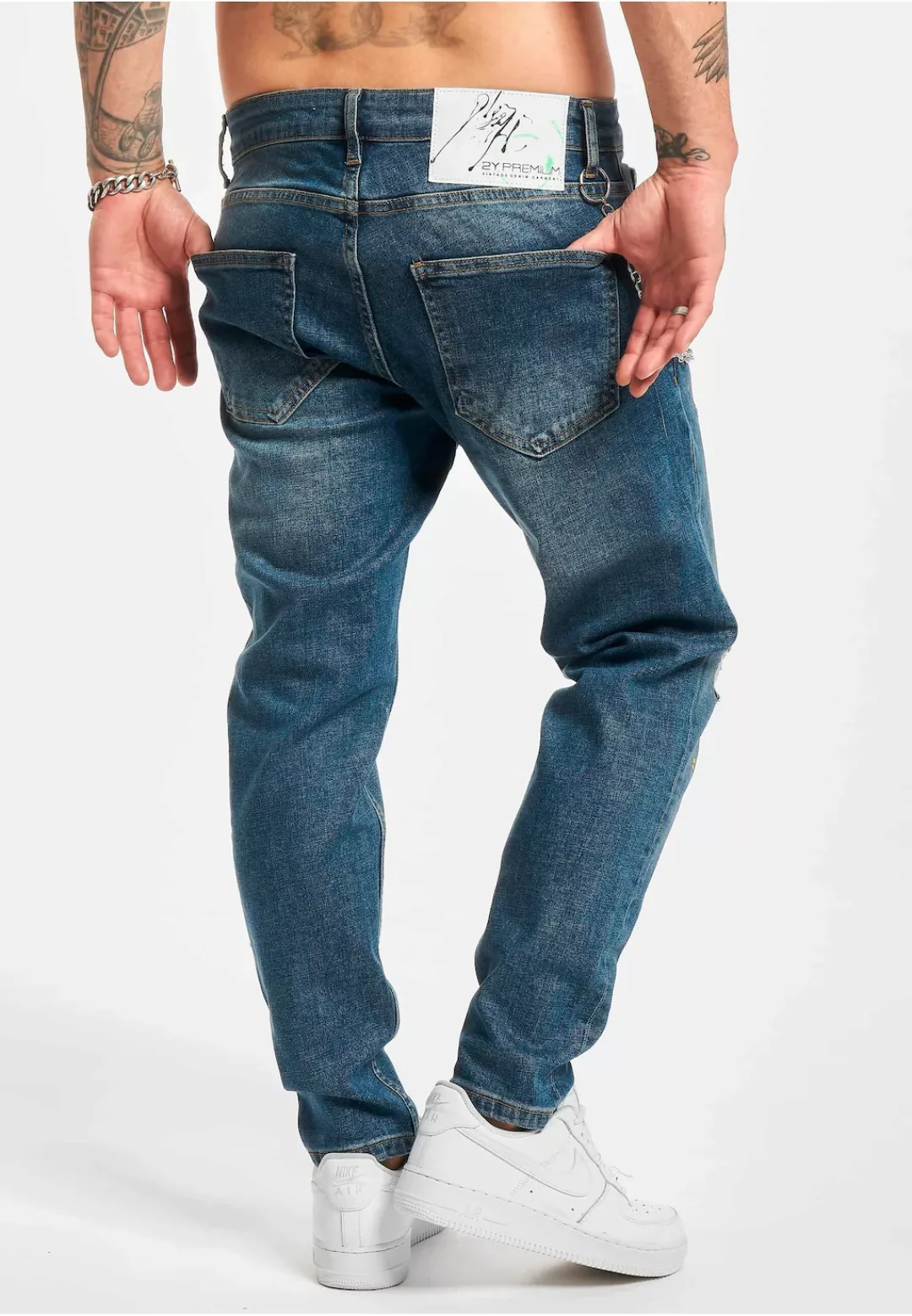 2Y Studios Bequeme Jeans "2Y Studios Herren 2Y Destroyed Tapered Jeans", (1 günstig online kaufen