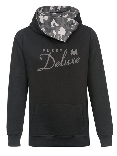 Pussy Deluxe Logo Military Damen Schalkragenpullover schwarz/grau camouflag günstig online kaufen