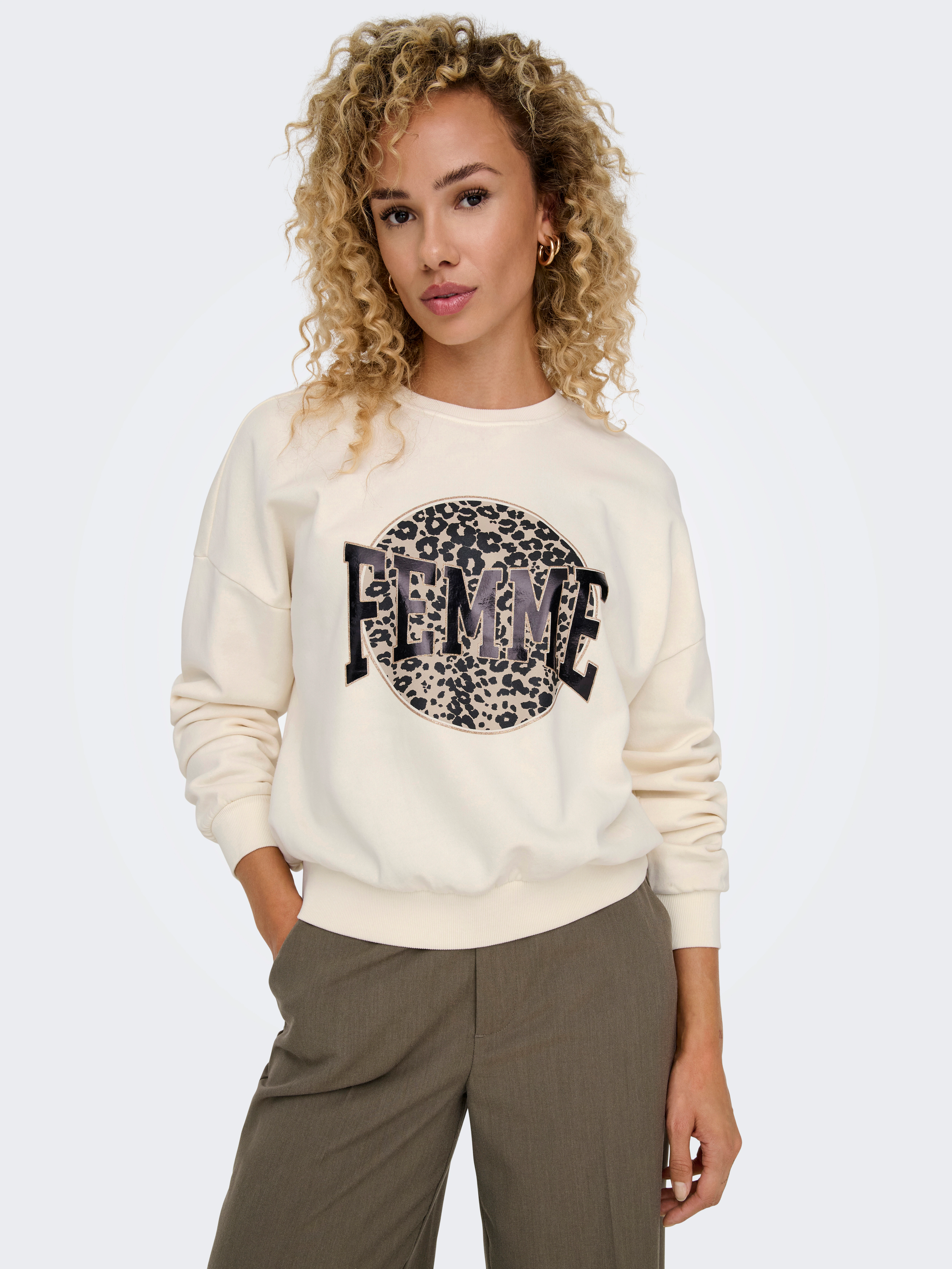 ONLY Sweatshirt "ONLLAUREN L/S LEO O-NECK CC SWT" günstig online kaufen