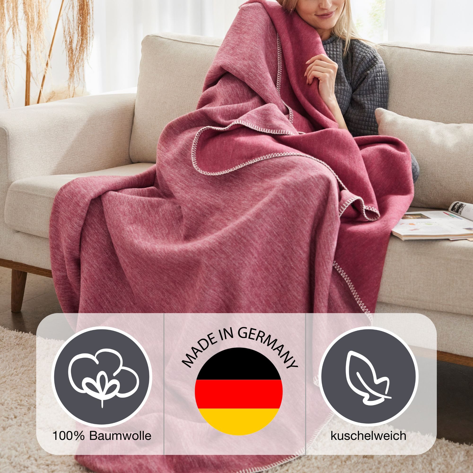 Wohndecke Wohndecke Lausanne, IBENA, in schlichtem günstig online kaufen