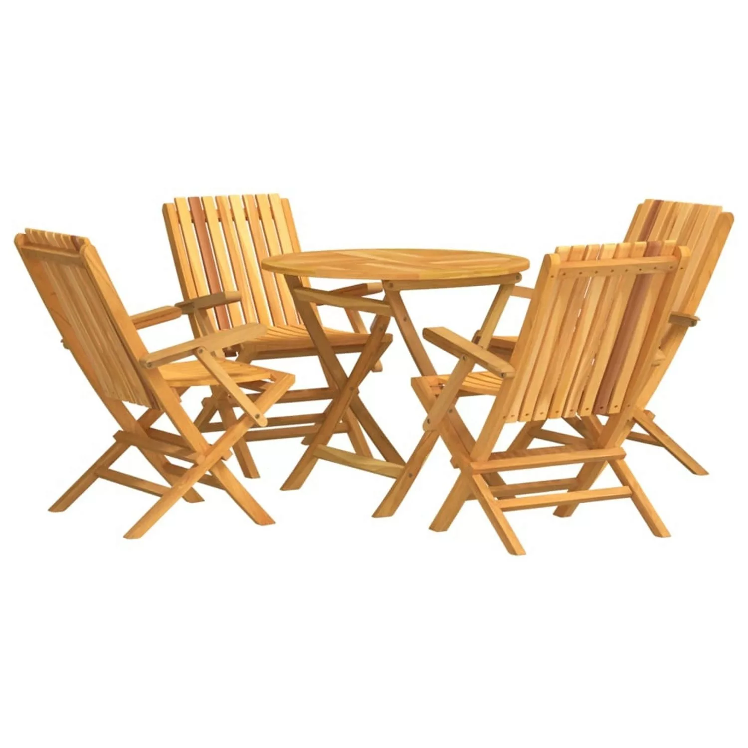 Vidaxl 5-tlg. Garten-essgruppe Massivholz Teak günstig online kaufen