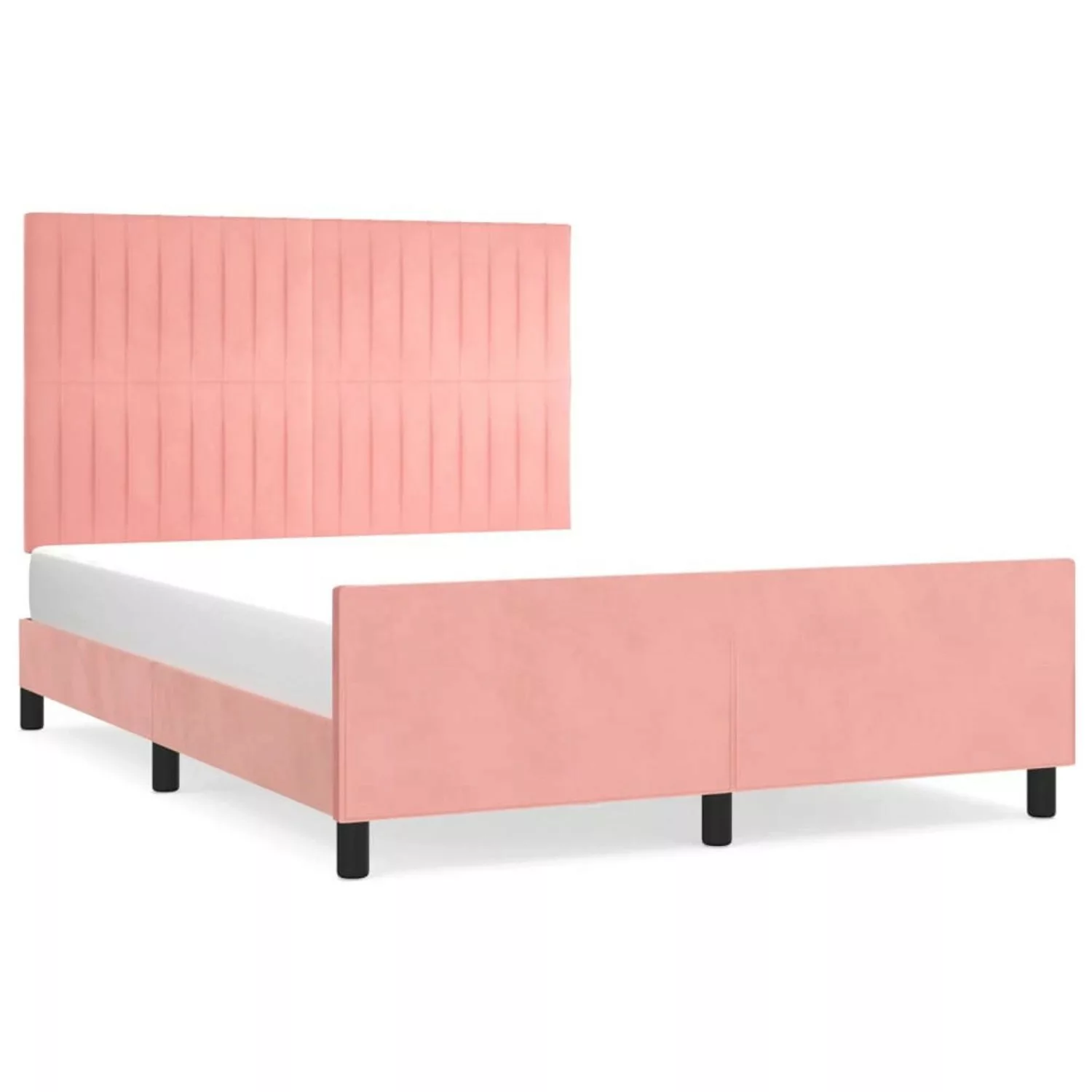 vidaXL Bettgestell mit Kopfteil Rosa 140x190 cm Samt Modell 61357413 günstig online kaufen