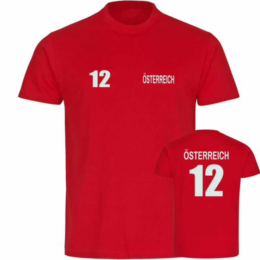 multifanshop T-Shirt Herren Österreich - Trikot Nummer 12 - Männer günstig online kaufen