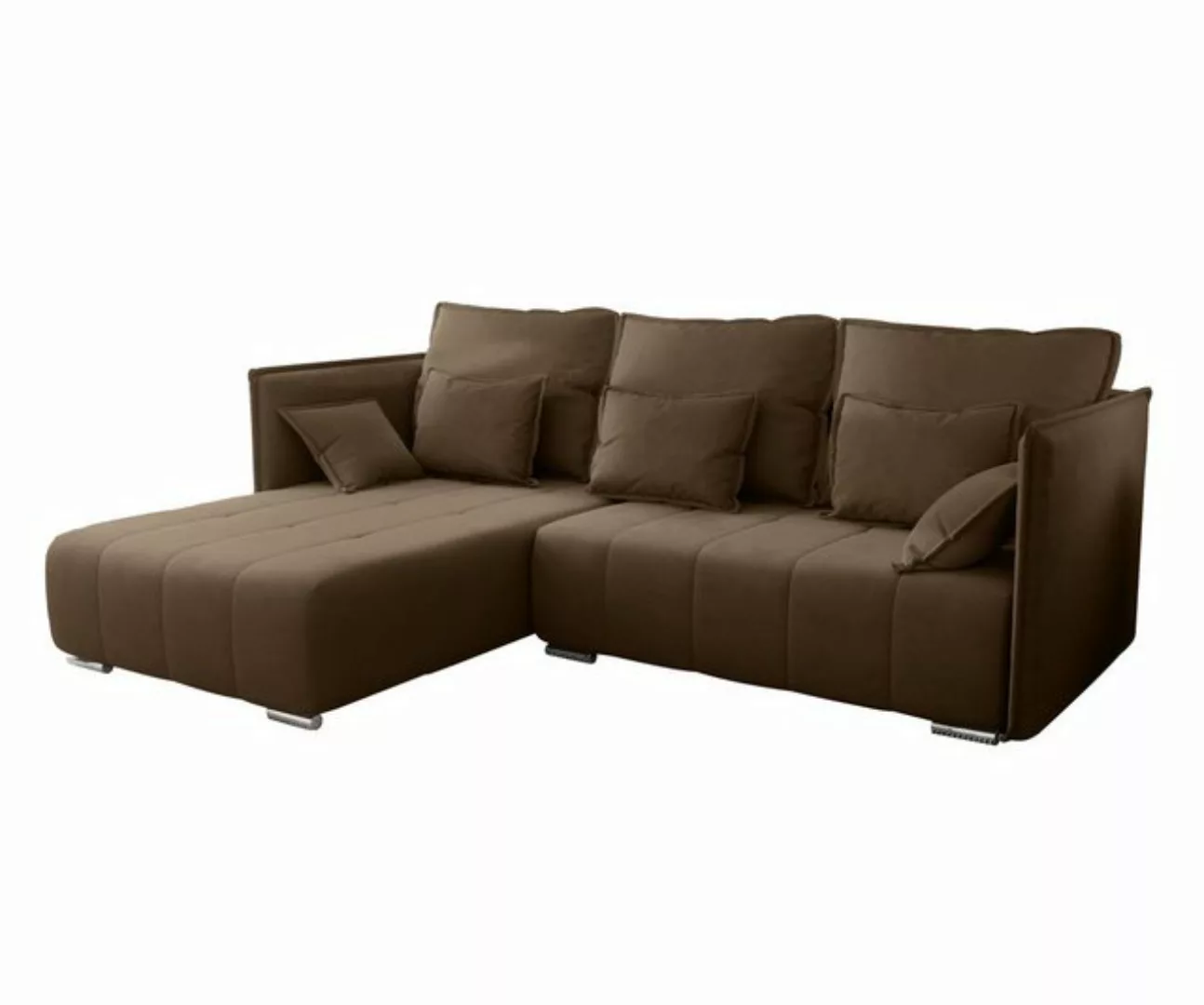 Furnix Ecksofa YAHO bequeme Couch ausziehbar mit Bettkasten Kissen Schlafso günstig online kaufen