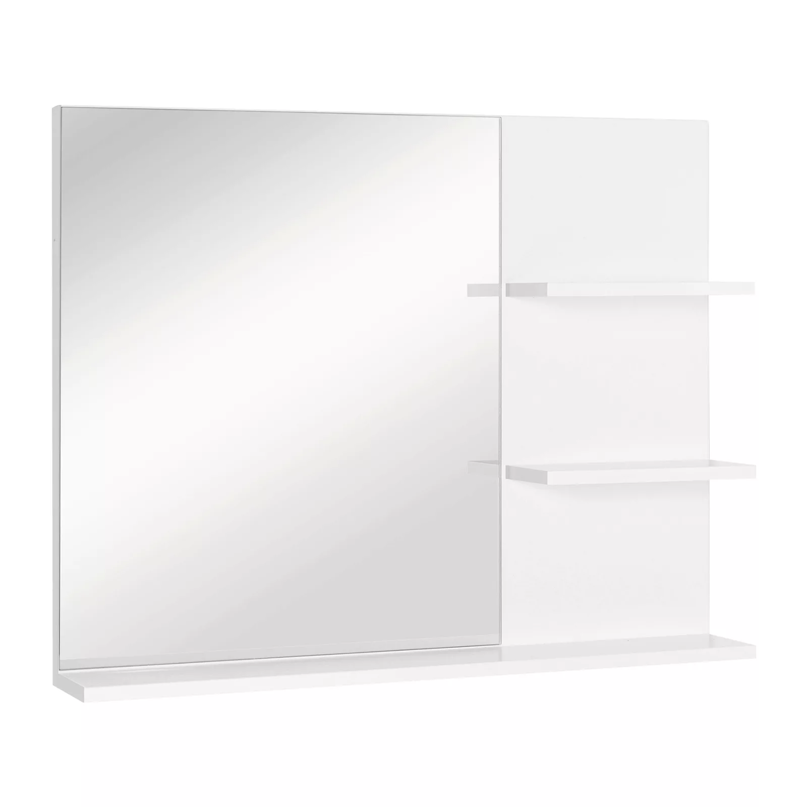 kleankin Badspiegel  Wandspiegel mit 3 Ablagen, Spiegelregal für Badezimmer günstig online kaufen