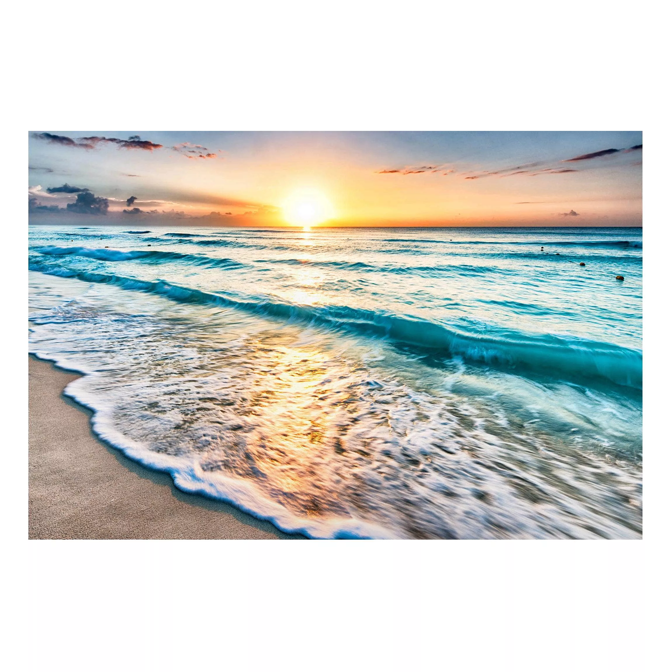 Magnettafel Strand - Querformat 3:2 Sonnenuntergang am Strand günstig online kaufen