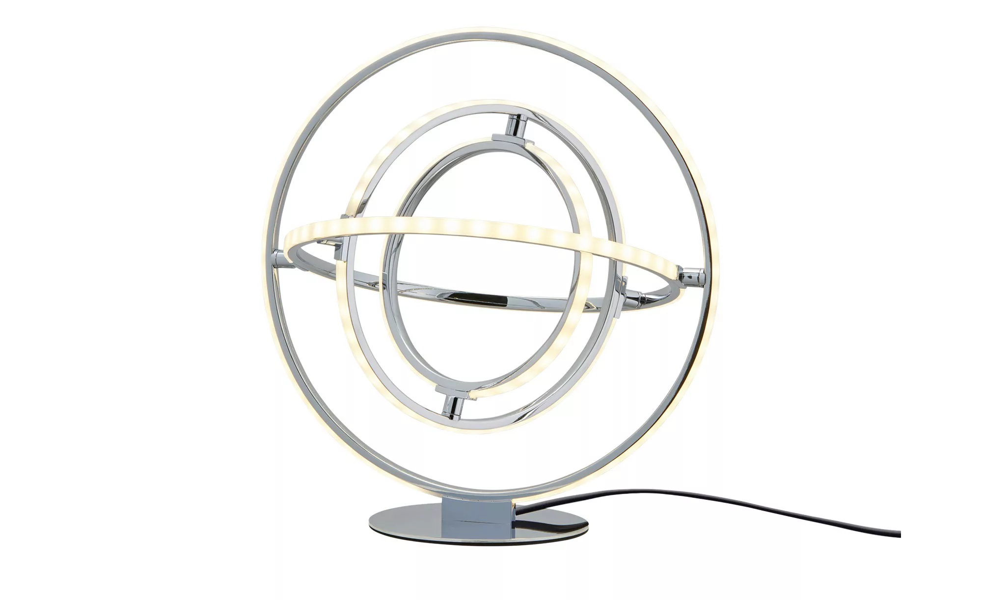 Paul Sommerkamp Leuchten LED-Tischleuchte, chrom `Ringe´ - silber - 32 cm - günstig online kaufen