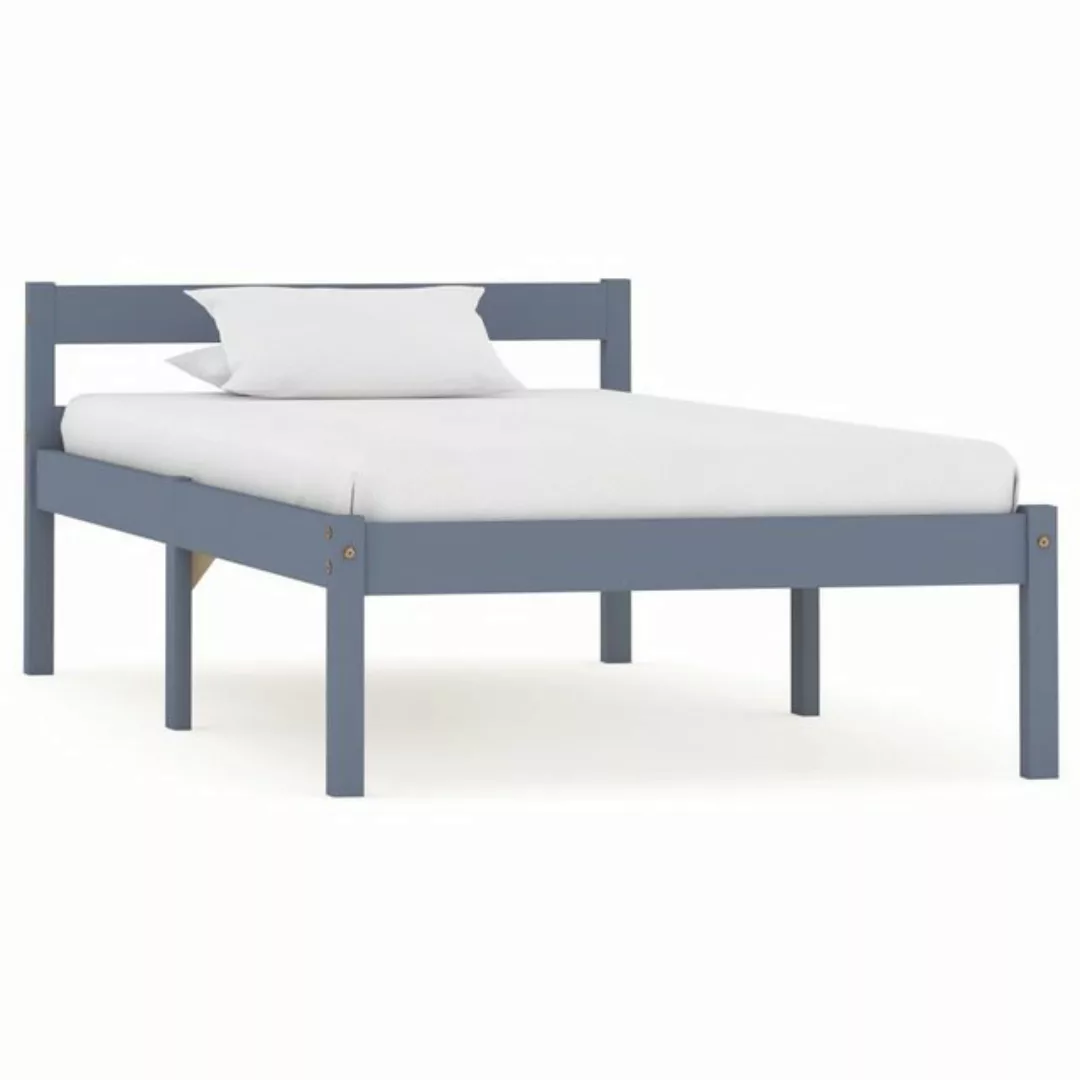 furnicato Bett Massivholzbett Grau Kiefer 90x200 cm günstig online kaufen