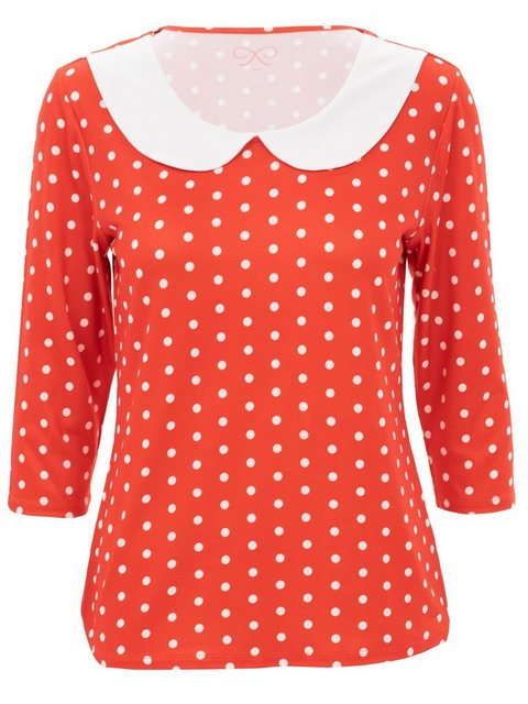 Belli Beaux 3/4-Arm-Shirt Polkadot Shirt elastisch mit Bubikragen günstig online kaufen