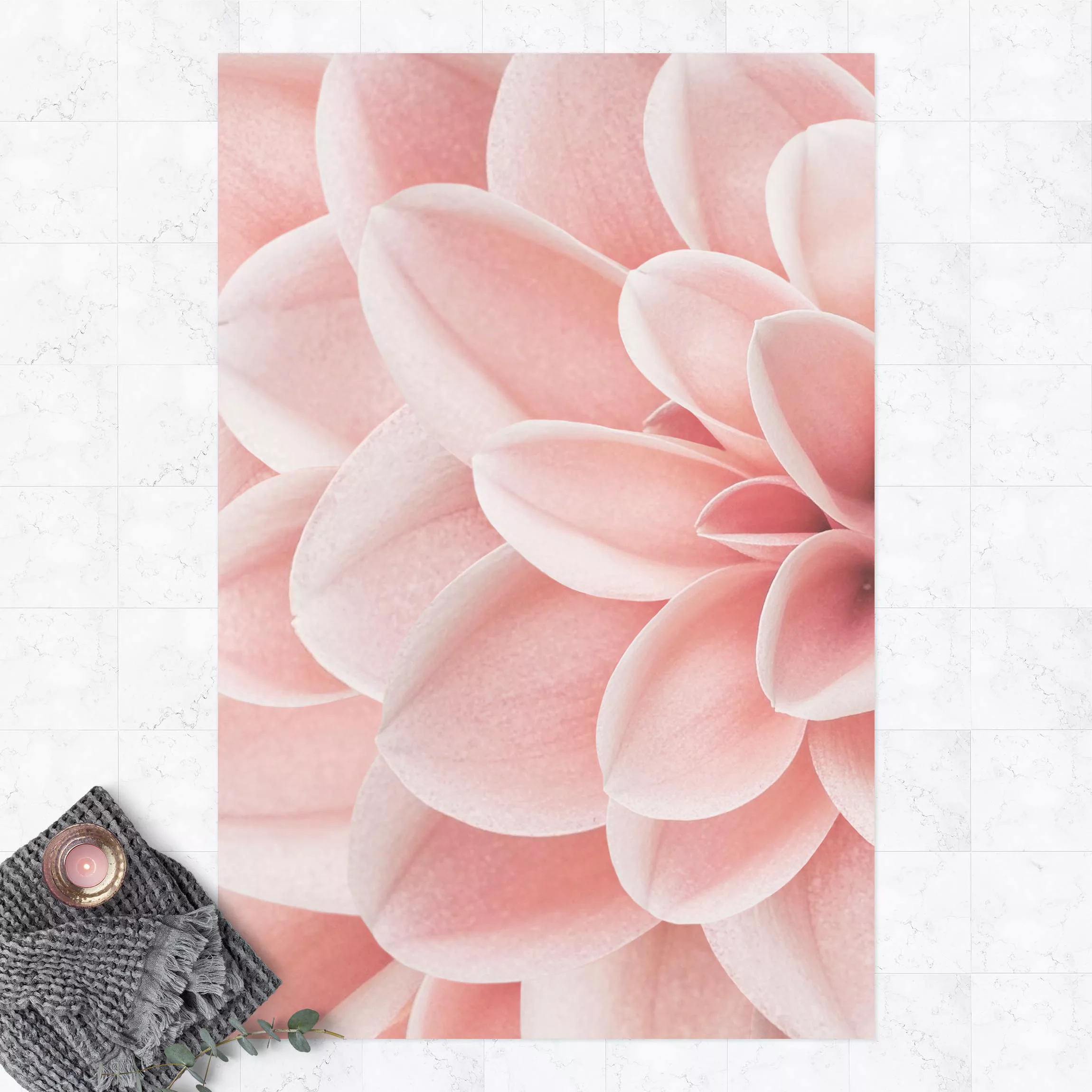 Vinyl-Teppich Dahlie Rosa Blütenblätter Detail günstig online kaufen
