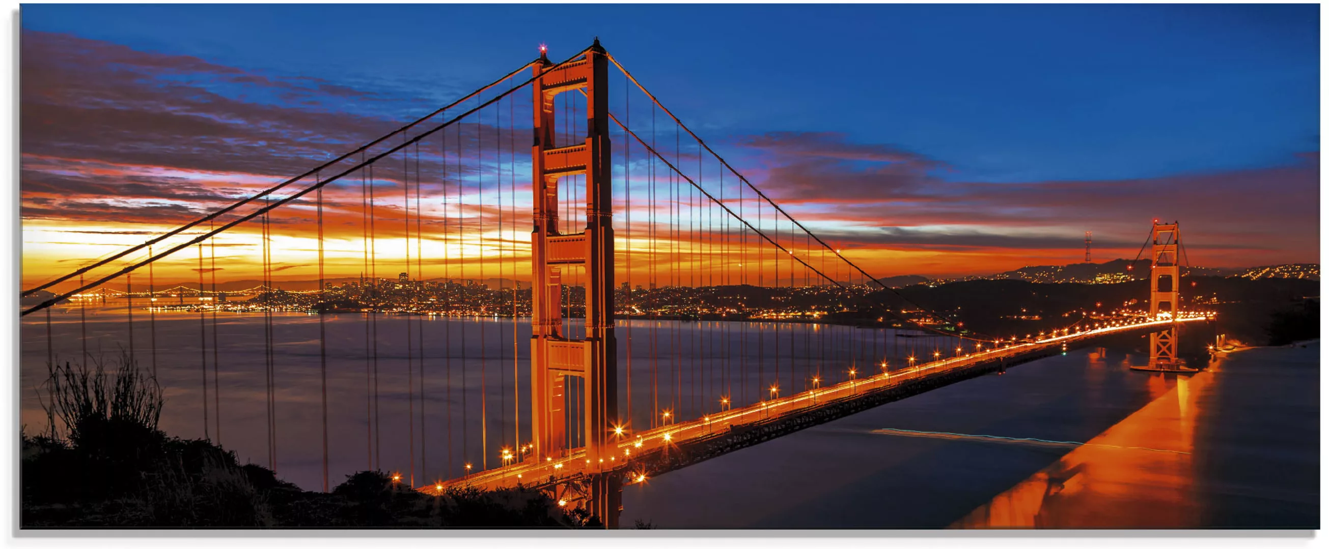 Artland Glasbild "The Golden Gate Bridge am frühen Morgen", Brücken, (1 St. günstig online kaufen