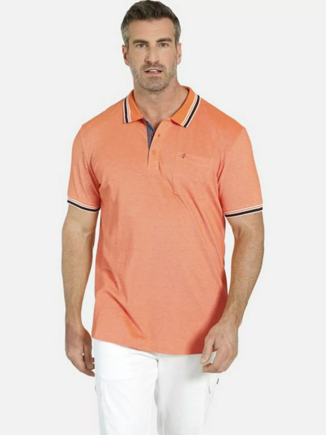 Charles Colby Poloshirt EARL LANDON aus Two-Tone Pikee günstig online kaufen