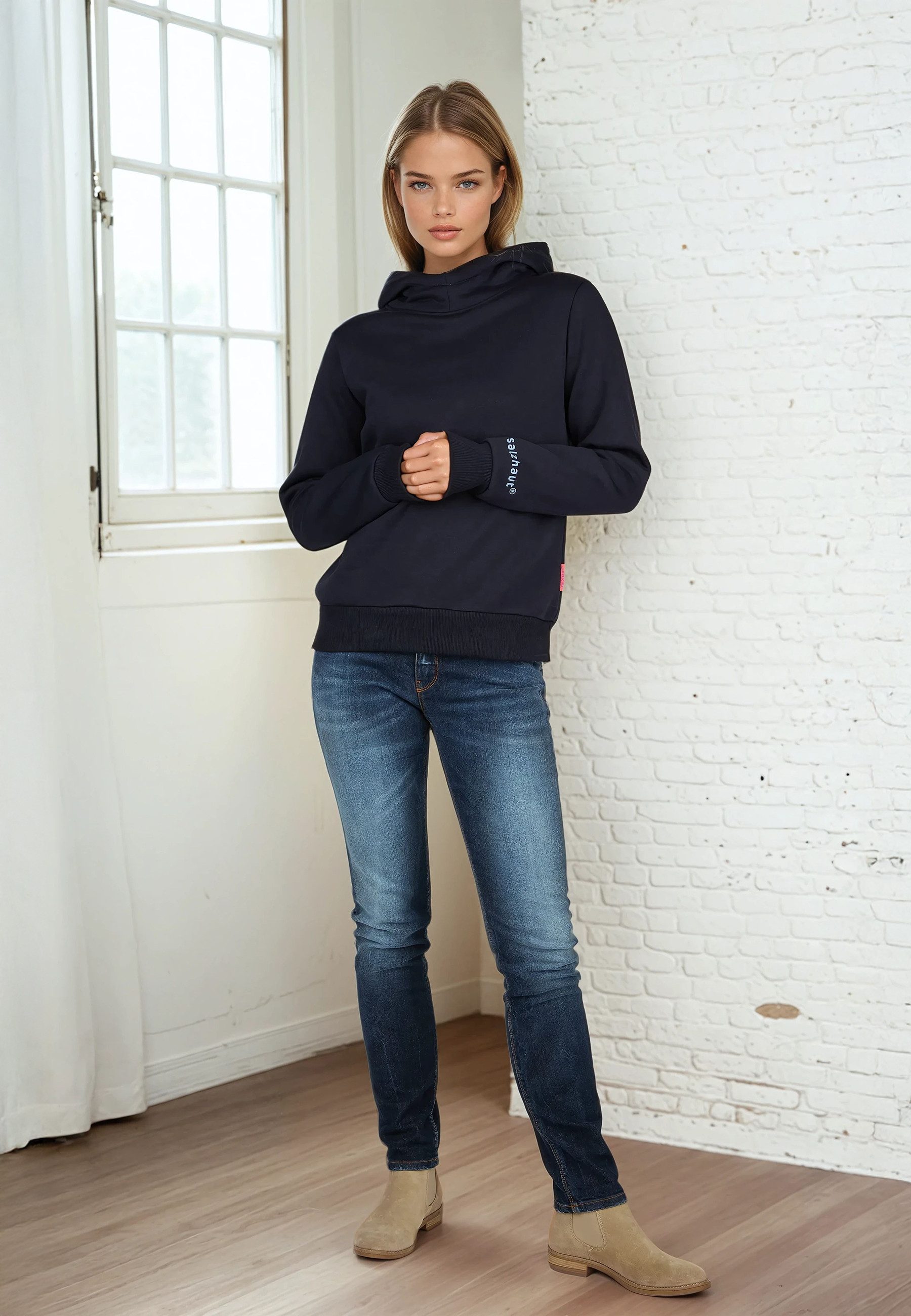 salzhaut Kapuzenpullover Damen Hoodie Talken Unifarben günstig online kaufen