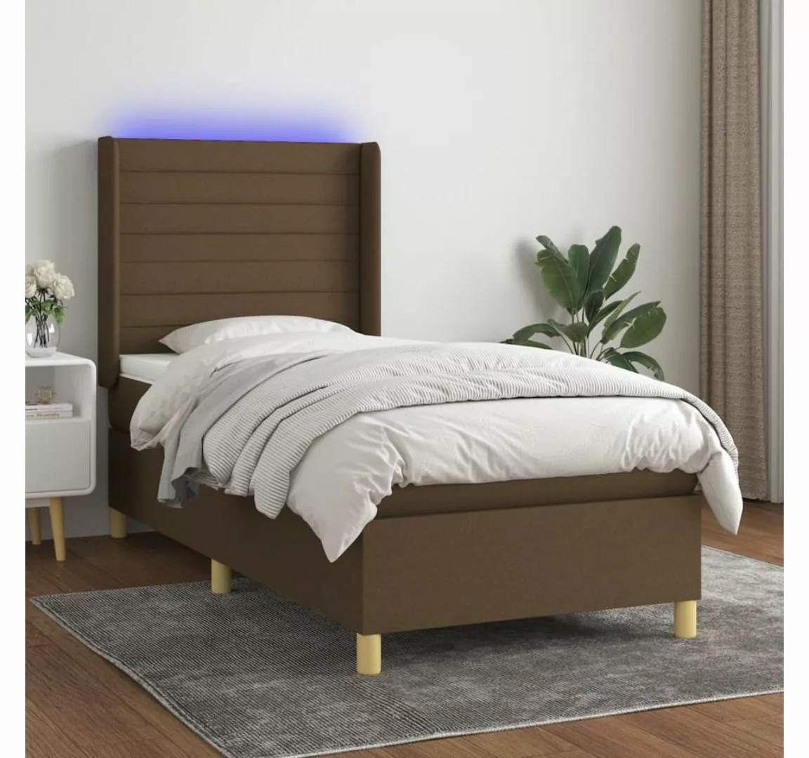 vidaXL Boxspringbett Bett Boxspringbett mit Matratze und LED Stoff (90 x 20 günstig online kaufen