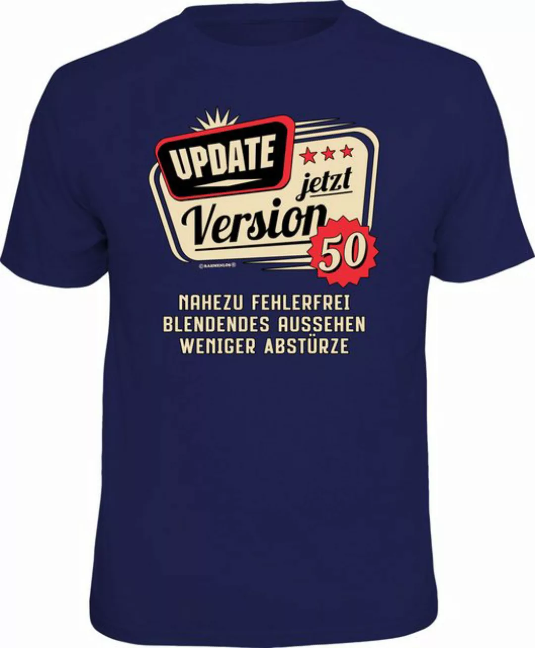 RAHMENLOS® T-Shirt zum Geburtstag - Update, jetzt Version 50 günstig online kaufen