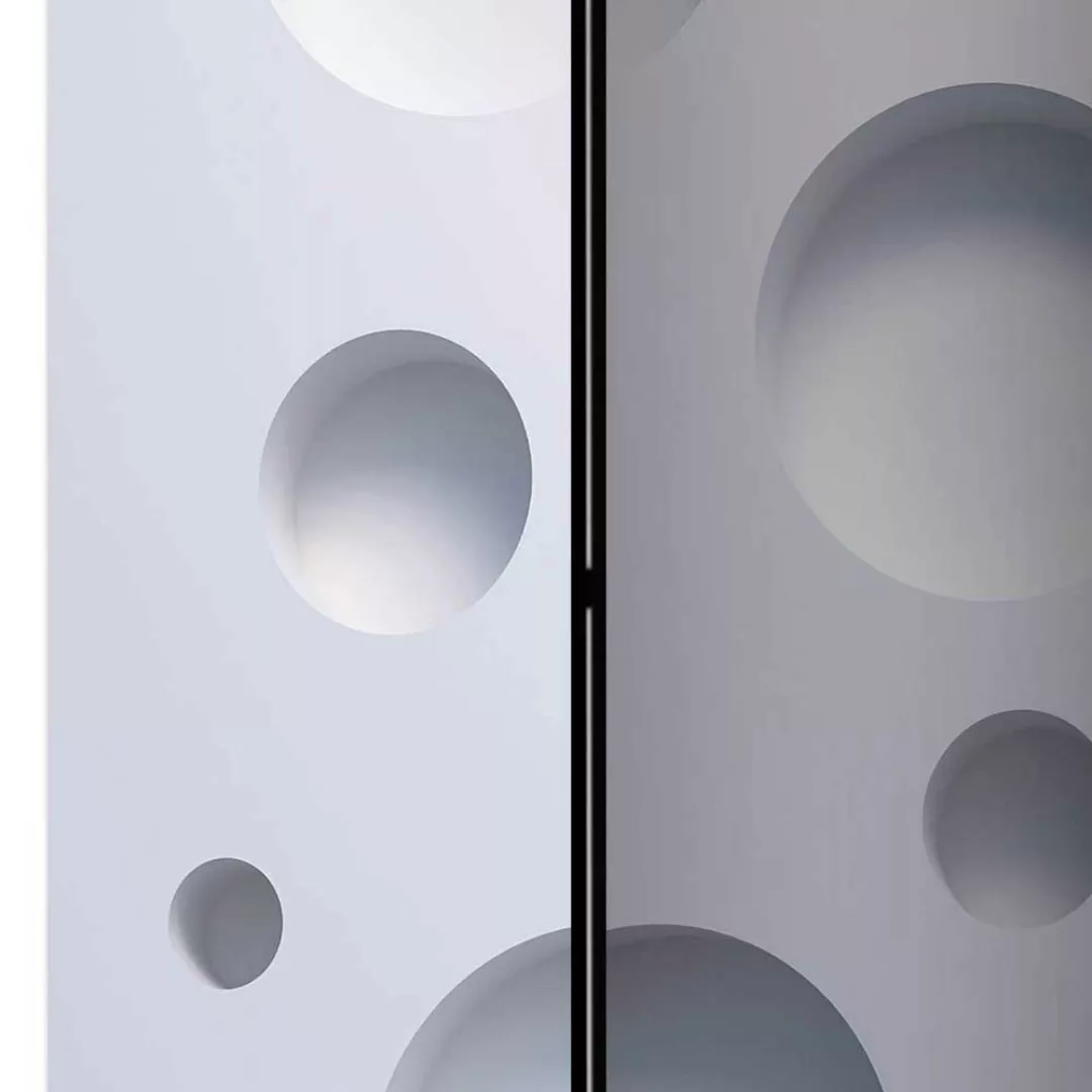 Raumteiler Wand in Weiß und Grau Leinwand Füllung günstig online kaufen