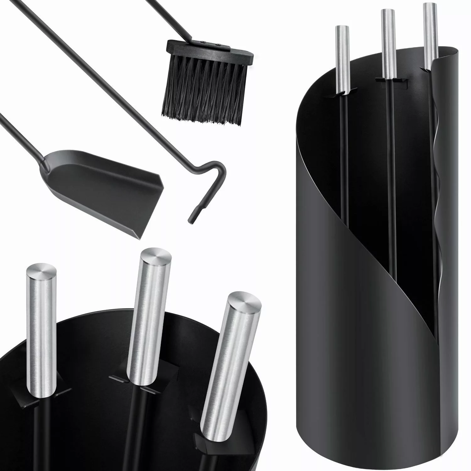 KESSER Kaminholzkorb, Kaminbesteck Set 4-teiliges Kaminzubehör günstig online kaufen